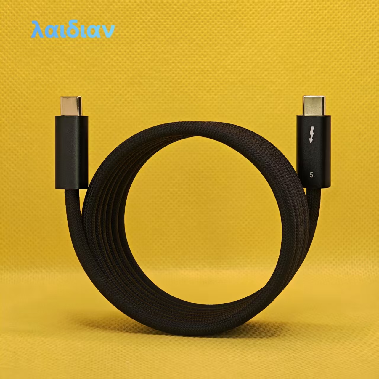 Black 1.5m Thunderbolt 5 Braided USB-C to USB-C Cable