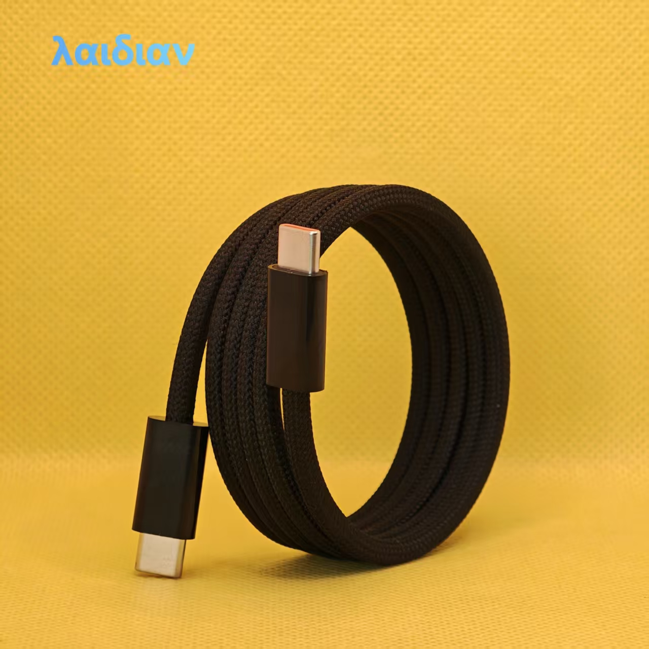1.5m Black Magnetic Braided USB-C to USB-C Fast Charging Cable, Tangle-Free Magnetic Storage Design