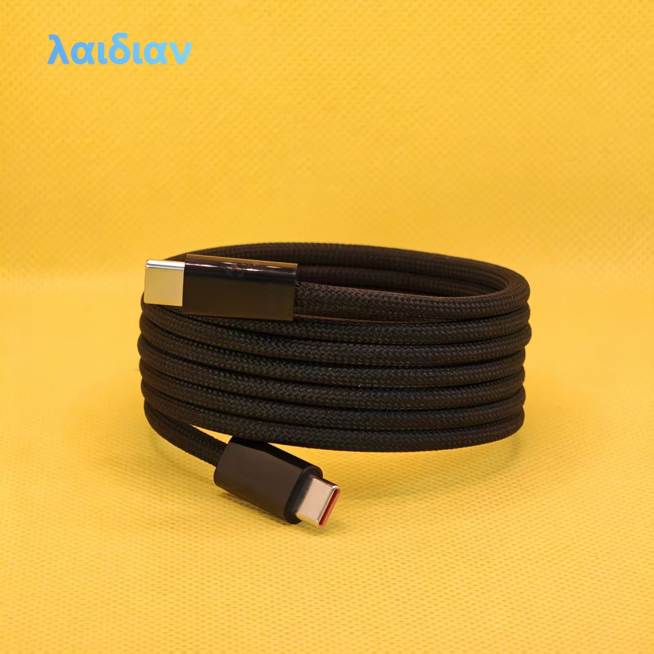 1m Black Magnetic Braided USB-C to USB-C Fast Charging Cable, Magnetic Tangle-Free Storage