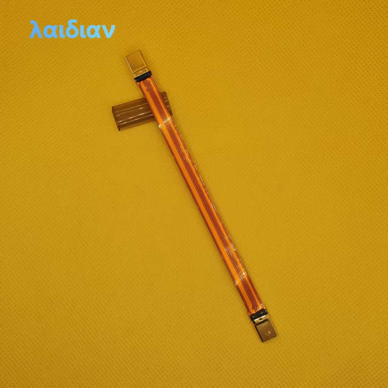 140mm Orange FPC Flexible Flat Cable USB-C to USB-C, 240W PD Ultra Fast Charge, 80Gbps High Speed Data Transfer, Slim Low Impedance Coaxial Ribbon Wire
